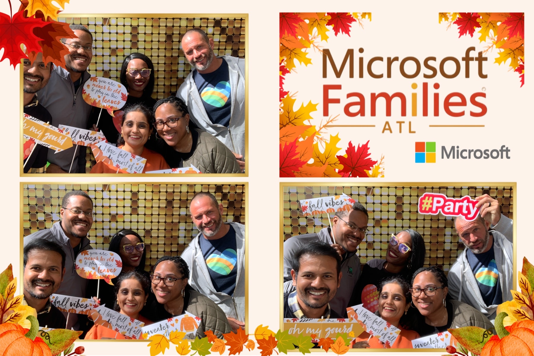 Microsoft Families ATL fall gathering photo booth collage
