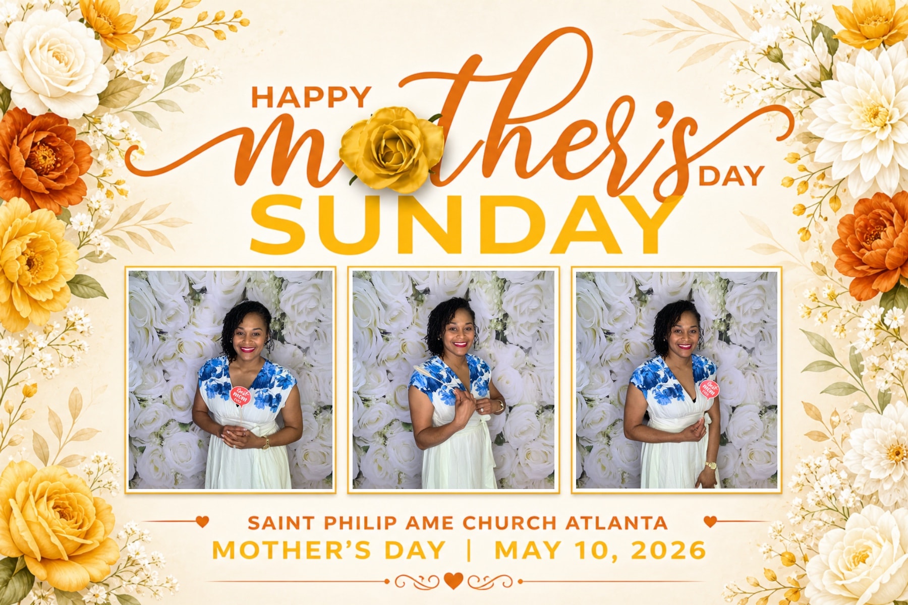 Saint Philip AME Church Atlanta Mother's Day Sunday photo booth collage — May 10, 2026
